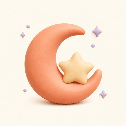 Wuggly app icon with a moon and star